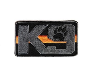THIN ORANGE LINE K9 Search & Rescue 3.5" x 2" iron on patch (4603) (F5)