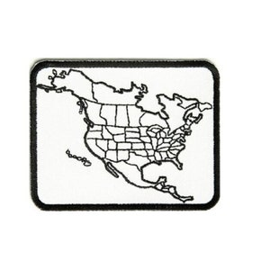 Map of NORTH AMERICA Color In 3.75&quot; x 2.75&quot; iron on patch (2527) USA Biker (B44)