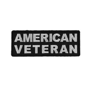 AMERICAN VETERAN 4&quot; x 1.5&quot; iron on patch (5859) Biker (C36)
