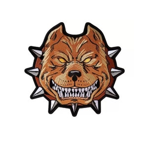 Brown PITBULL Dog 4&quot; x 3.75&quot; iron on patch (6563) (J3)