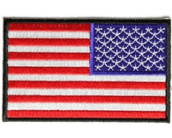 Reverse American Flag - Backwards Flag - Embroidered Plate Carrier Patch