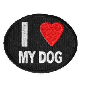 I LOVE MY DOG 3" X 2" iron on patch (1568) (F25)