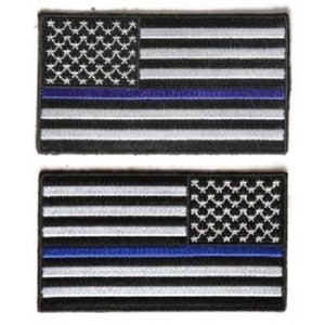 Choose Style THIN BLUE LINE Subdued American Flag 3.5&quot; x 2&quot; iron on patch for Police