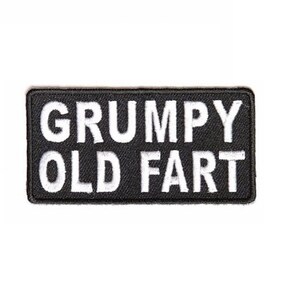 GRUMPY OLD FART 3" x 1.5" Funny iron on patch (4677) (H19)