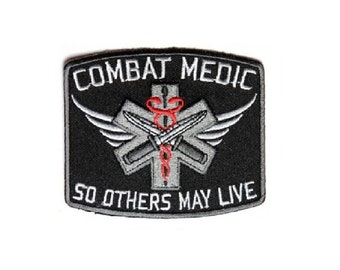 COMBAT MEDIC So Others May Live 3.5" x 3" iron on patch (4605) (D3)