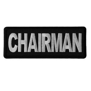 CHAIRMAN 4&quot; X 1.5&quot; Club Rank iron on patch (6283)