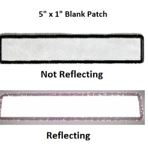 Small BLANK REFLECTIVE STRIP 5&quot; x 1&quot; iron on patch (3456) Backpack Vest (A1)