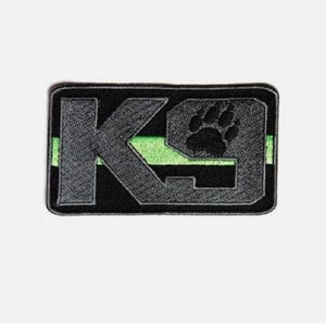 K9 GREEN LINE Military / Border Patrol 3.5" x 2" iron on patch (4602)