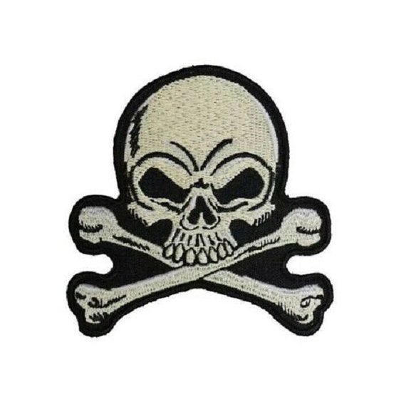 Skull Patches for Clothing, Punk Patches Black and White, Horror