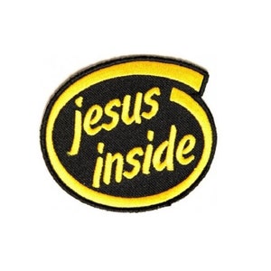 JESUS INSIDE 3" x 2.5" iron on patch (1388) Christian