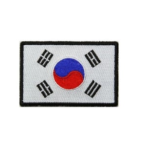 KOREAN FLAG 3&quot; x 2&quot; iron on patch (5181) Korea (A34)