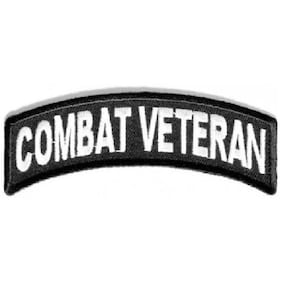 COMBAT VETERAN 4&quot; x 1.5&quot; iron on Top Rocker patch (3365) Military (F8)