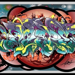 Graffiti digital, diseño de logotipos, diseños de impresión