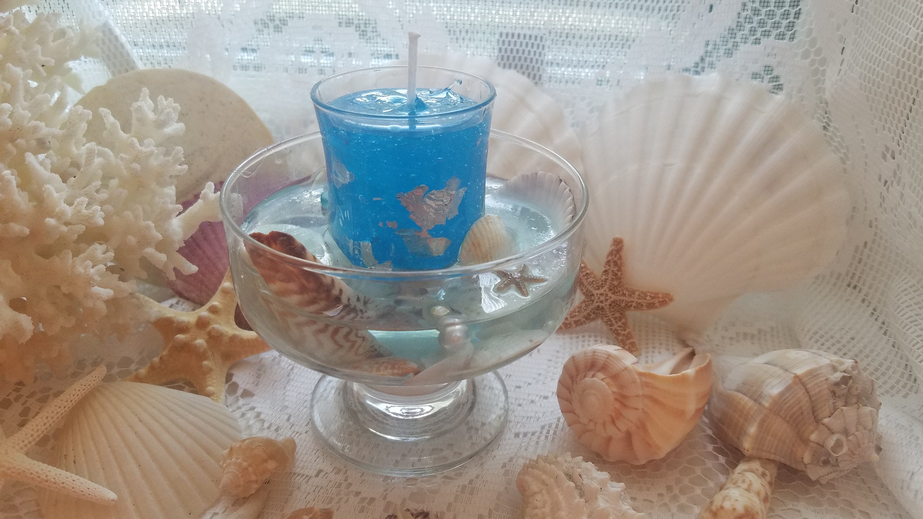 Ecofriendly Ocean Blue Seascape Candle Reusable Etsy UK