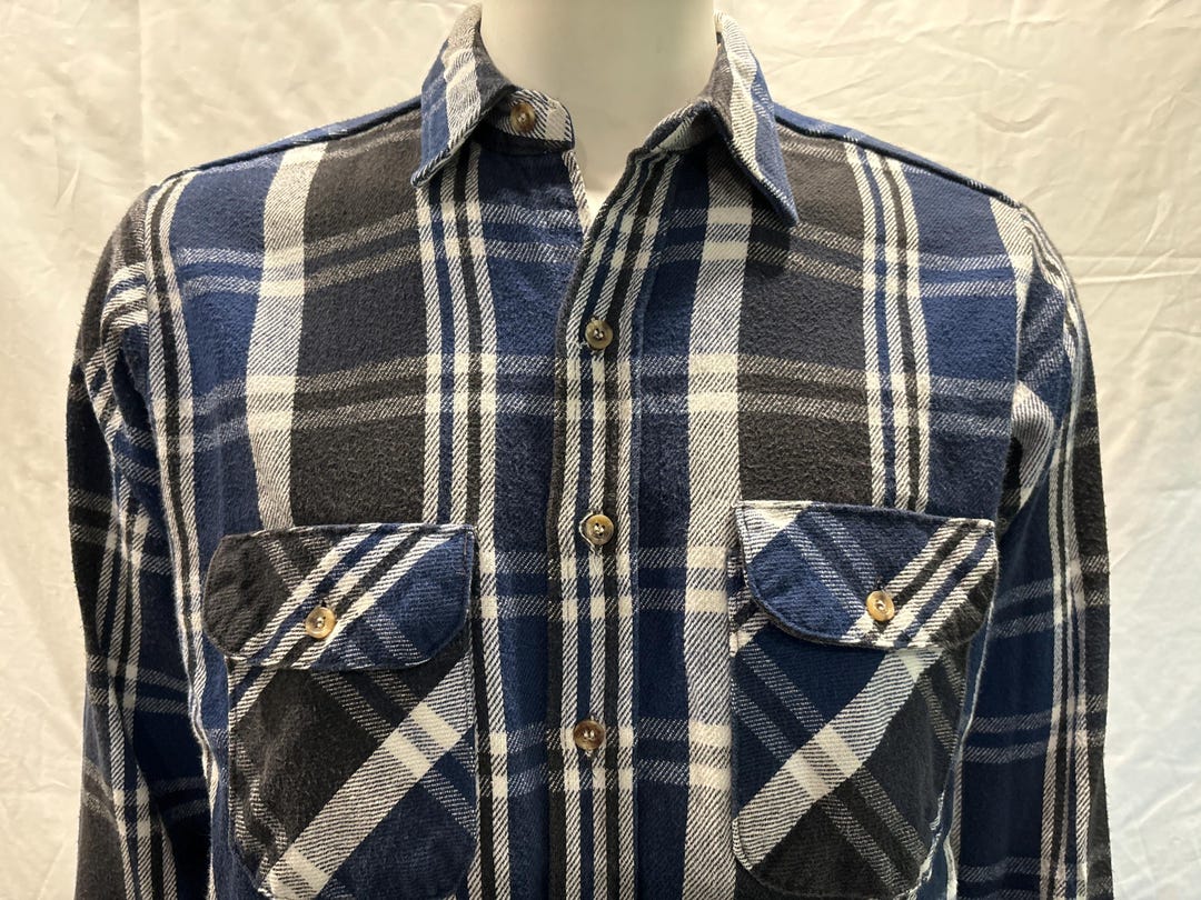 FIVEBROTHER Long Sleeve Flannel Check Shirt Made in USA Men's L /eaa522531