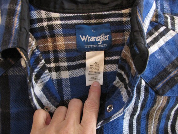 Vintage Wrangler Flannel with Pearl Button Snaps - image 7