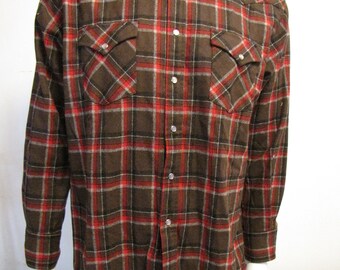 Vintage Wool Pendelton with Pearl Buttons LS Shirt