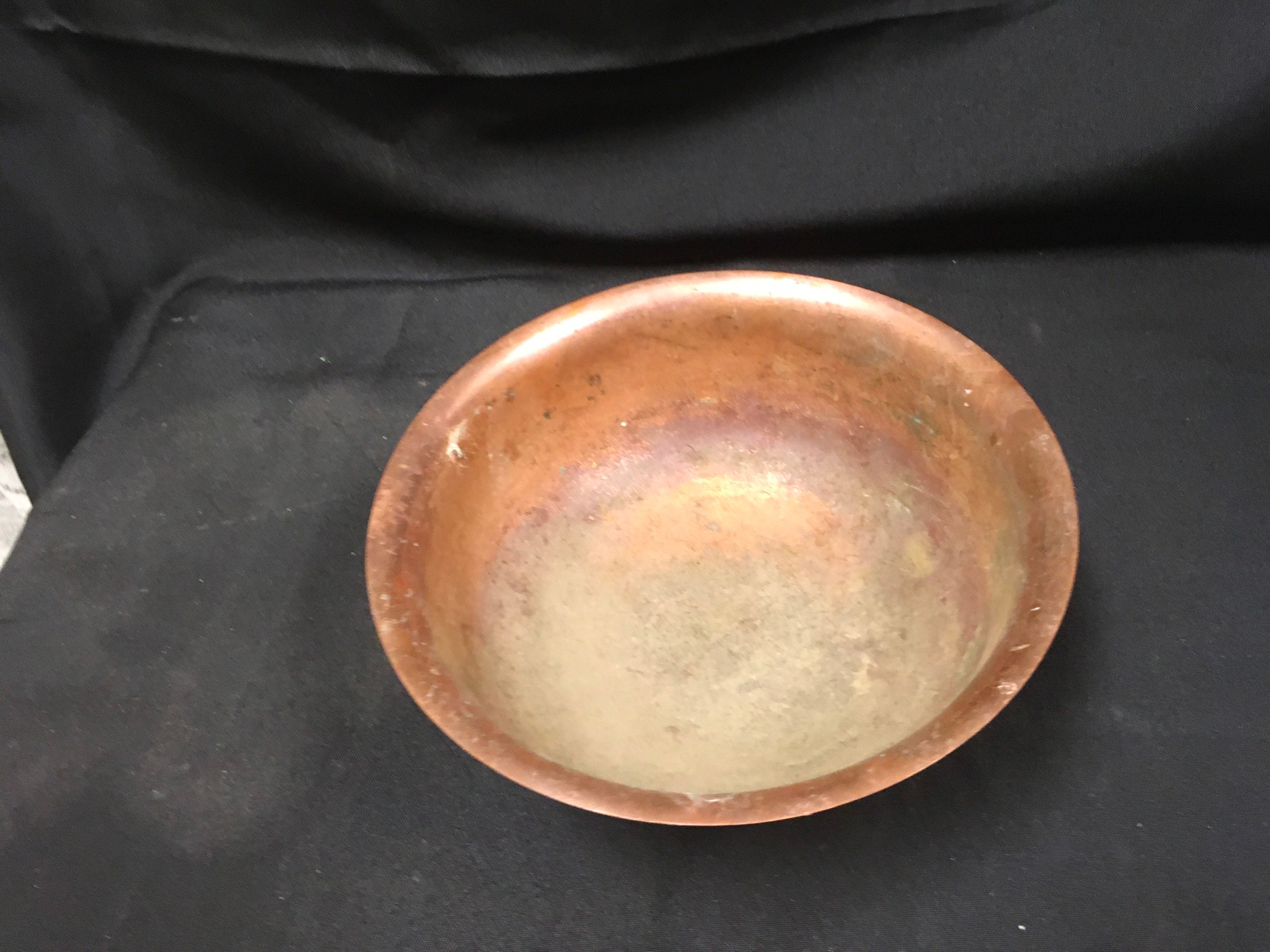 Vintage copper footed serving bowl Etsy
