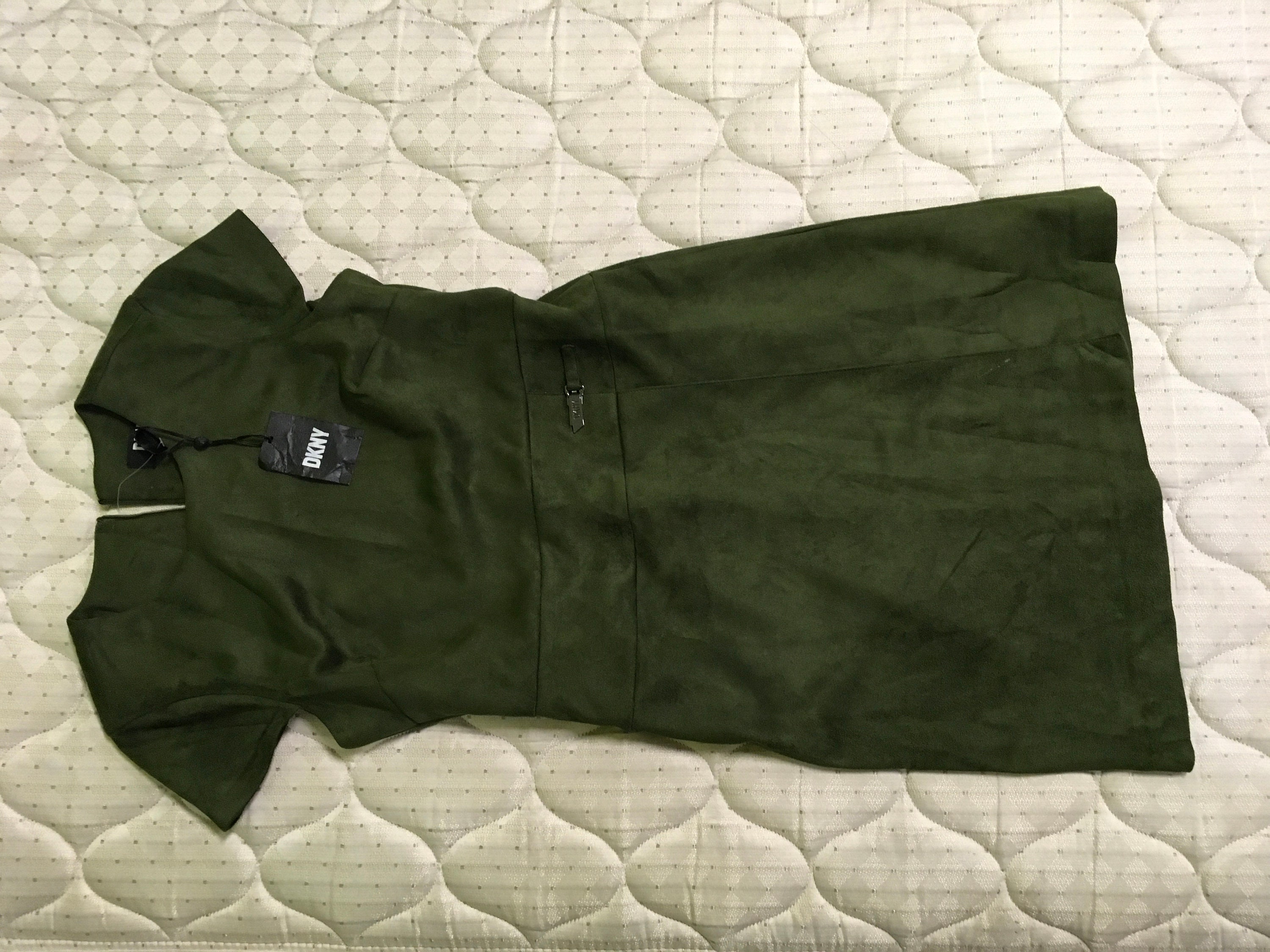 Women's DKNY Green Velveteen Short Sleeve Dress - Size 4 - Etsy