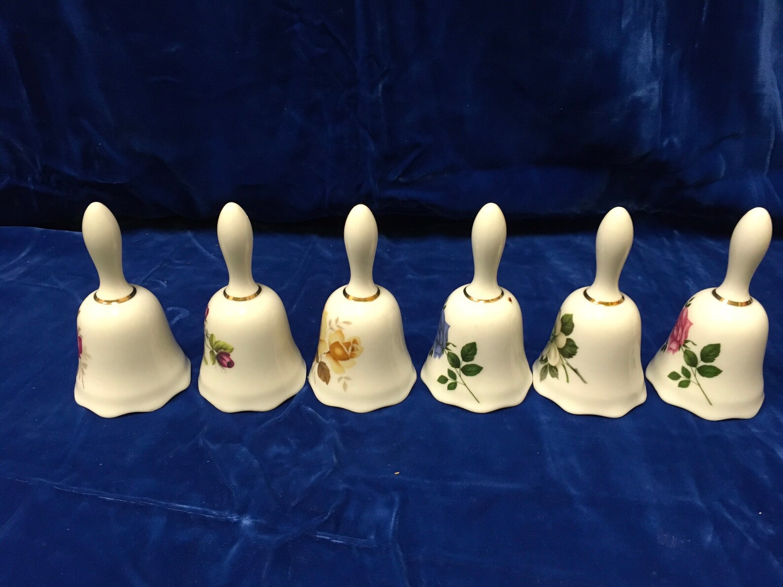 6 Vintage Ceramic Bells With Flowers UCGC Japan Etsy