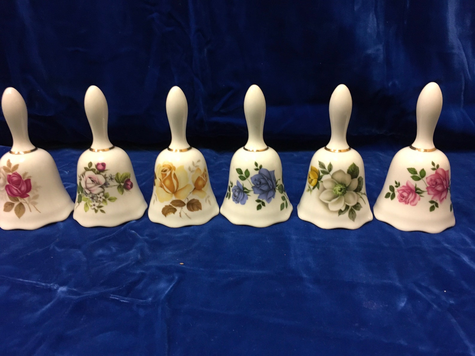 6 Vintage Ceramic Bells With Flowers UCGC Japan Etsy