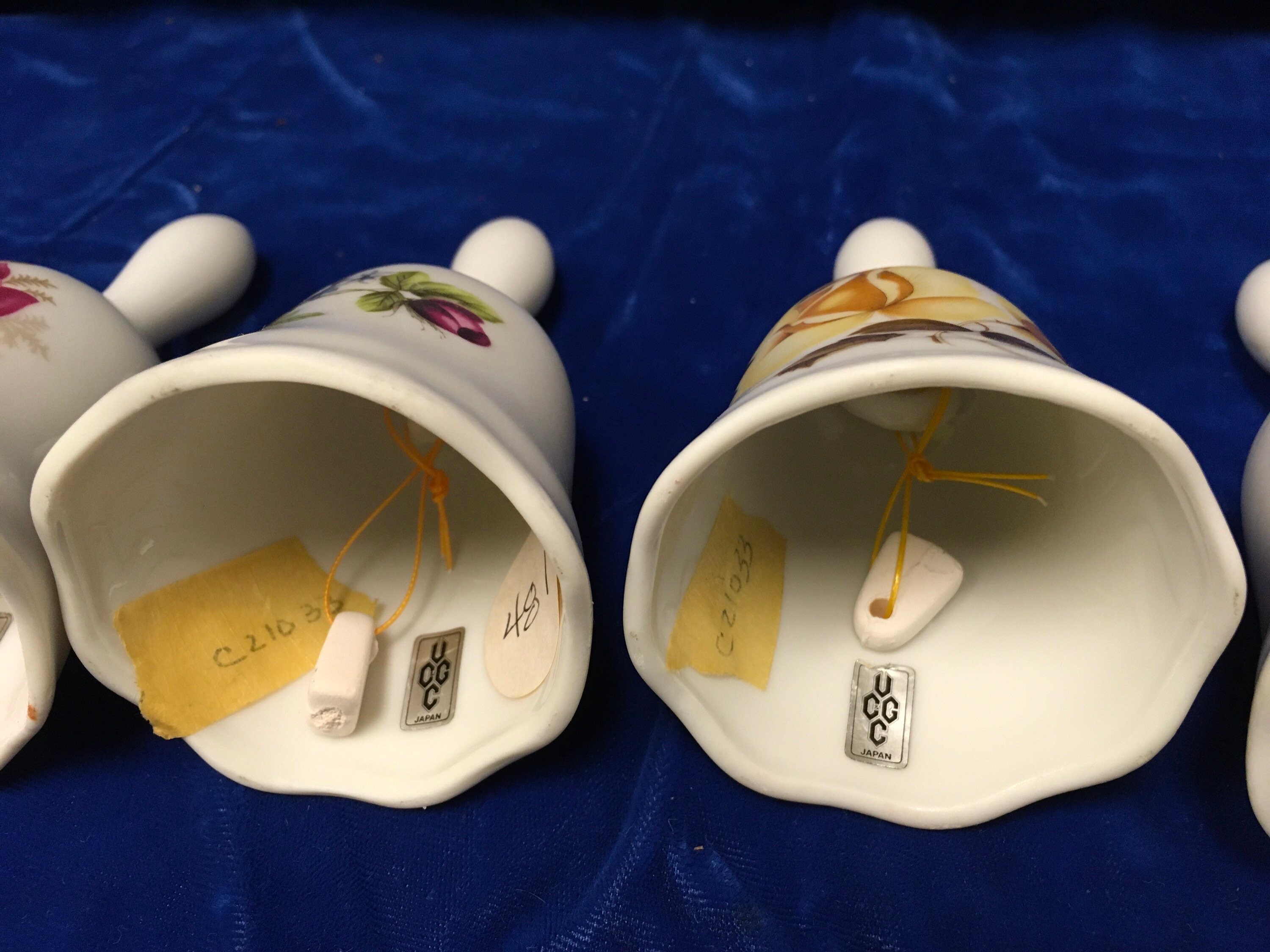 6 Vintage Ceramic Bells With Flowers UCGC Japan Etsy