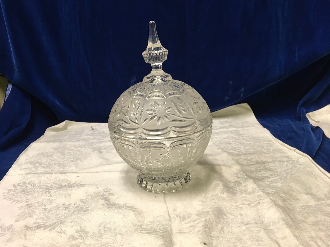 Vintage Zajecar Lead Crystal Candy Dish With Lid. Etsy
