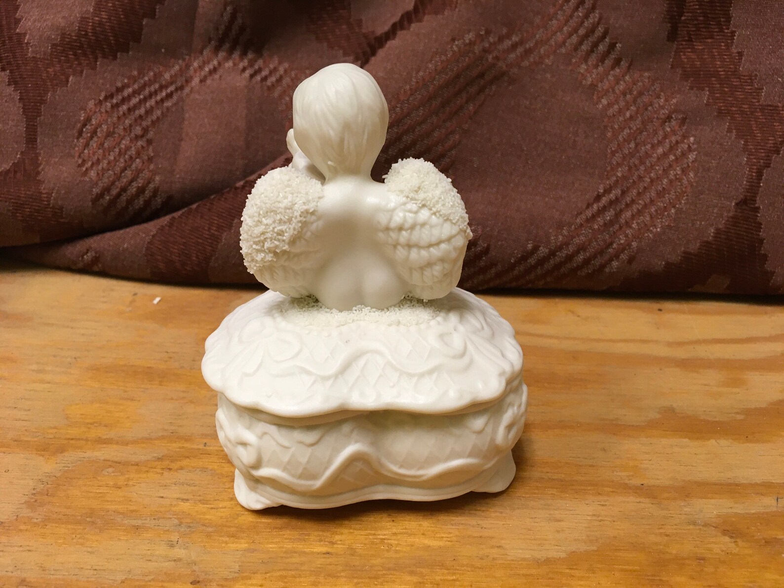 Heart Shaped Ceramic Bisque Trinket Box with an Angel on top Etsy