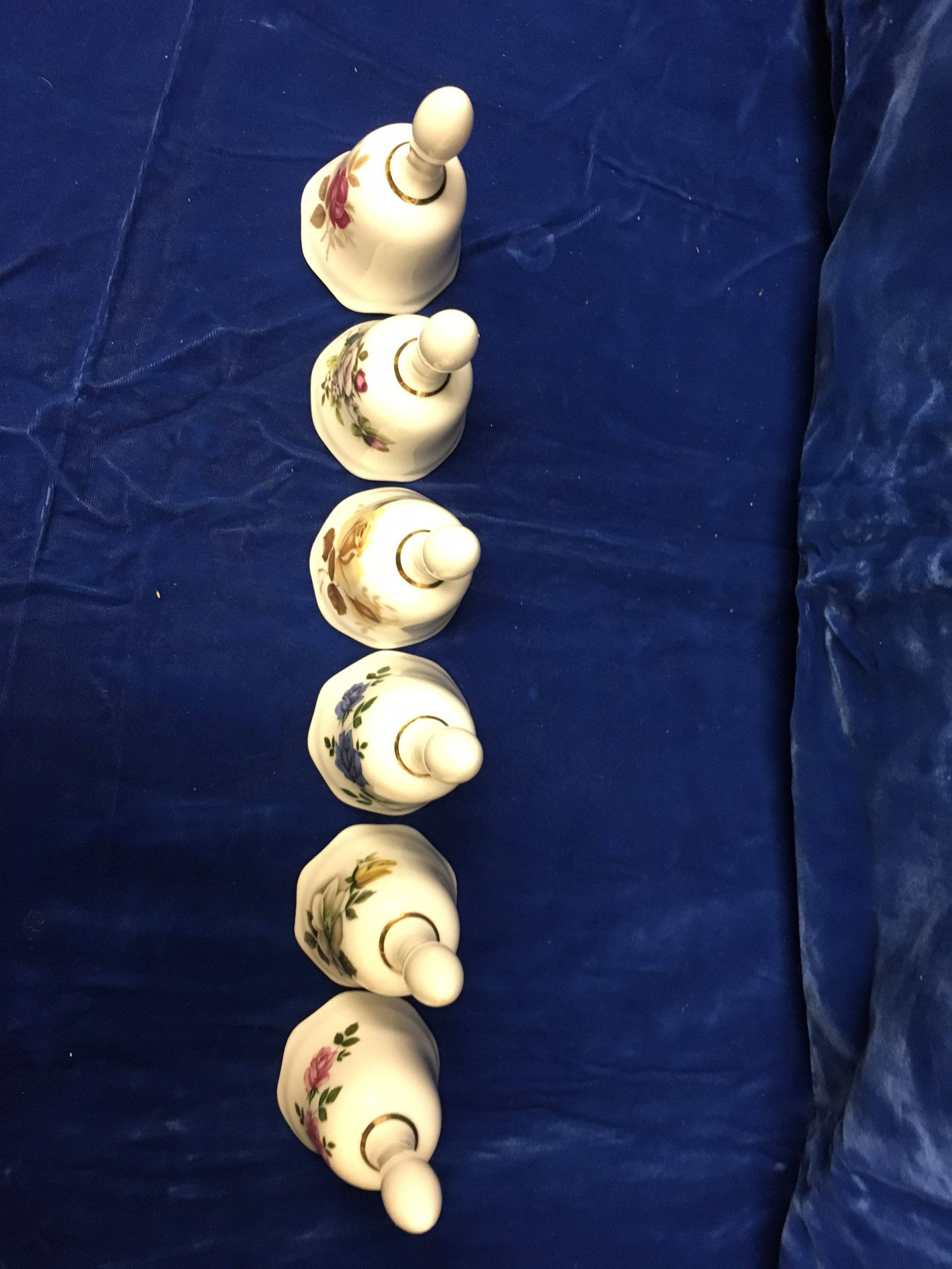 6 Vintage Ceramic Bells With Flowers UCGC Japan Etsy