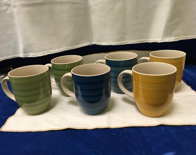 6 Vintage Tabletops Avenue Mugs Spirale Mista Pattern China Etsy