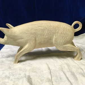 Large Clay/Pottery Standing Pig.