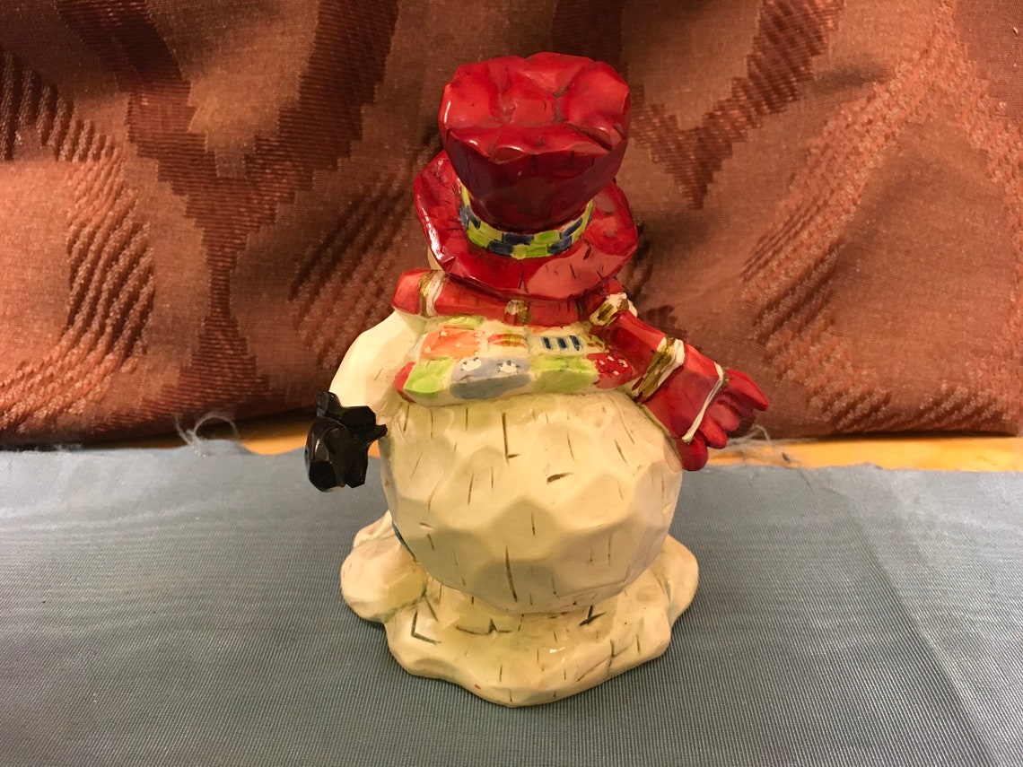 Home Interiors HOMCO Figurine Snowman Stocking Holder Etsy