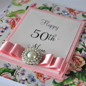 BIGLIETTO DI AUGURI PERSONALIZZATO Perla Matrimonio, Anniversario, Festa della Mamma, Compleanno, Nonna, Sorella, Zia, Amico, Pietra Miliare