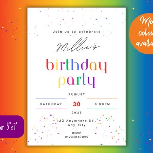 Cartão impresso personalizado Stars convites de festas de aniversário | A6 ou 5"x7" | Escolha de Cores | Envelopes incluídos | Postagem gratuita no Reino Unido