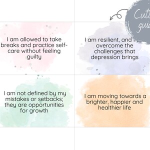 Positive Affirmation Cards for Depression| Instant Download | Print at ...
