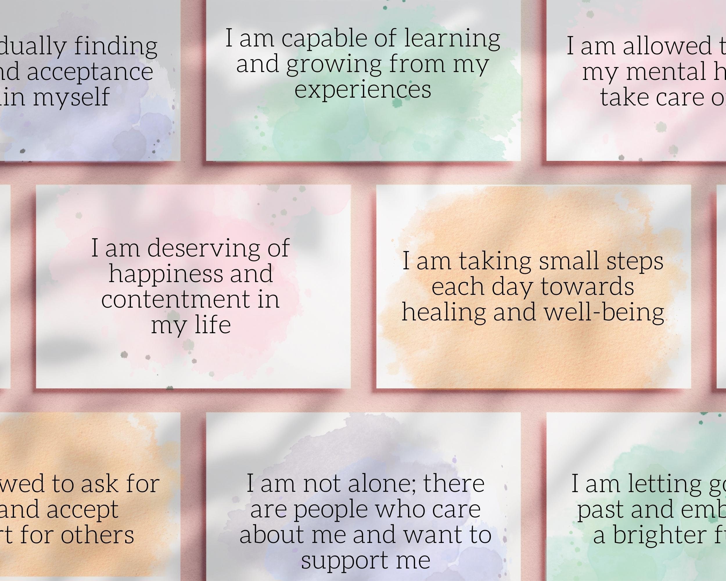 Positive Affirmation Cards for Depression Instant Download - Etsy
