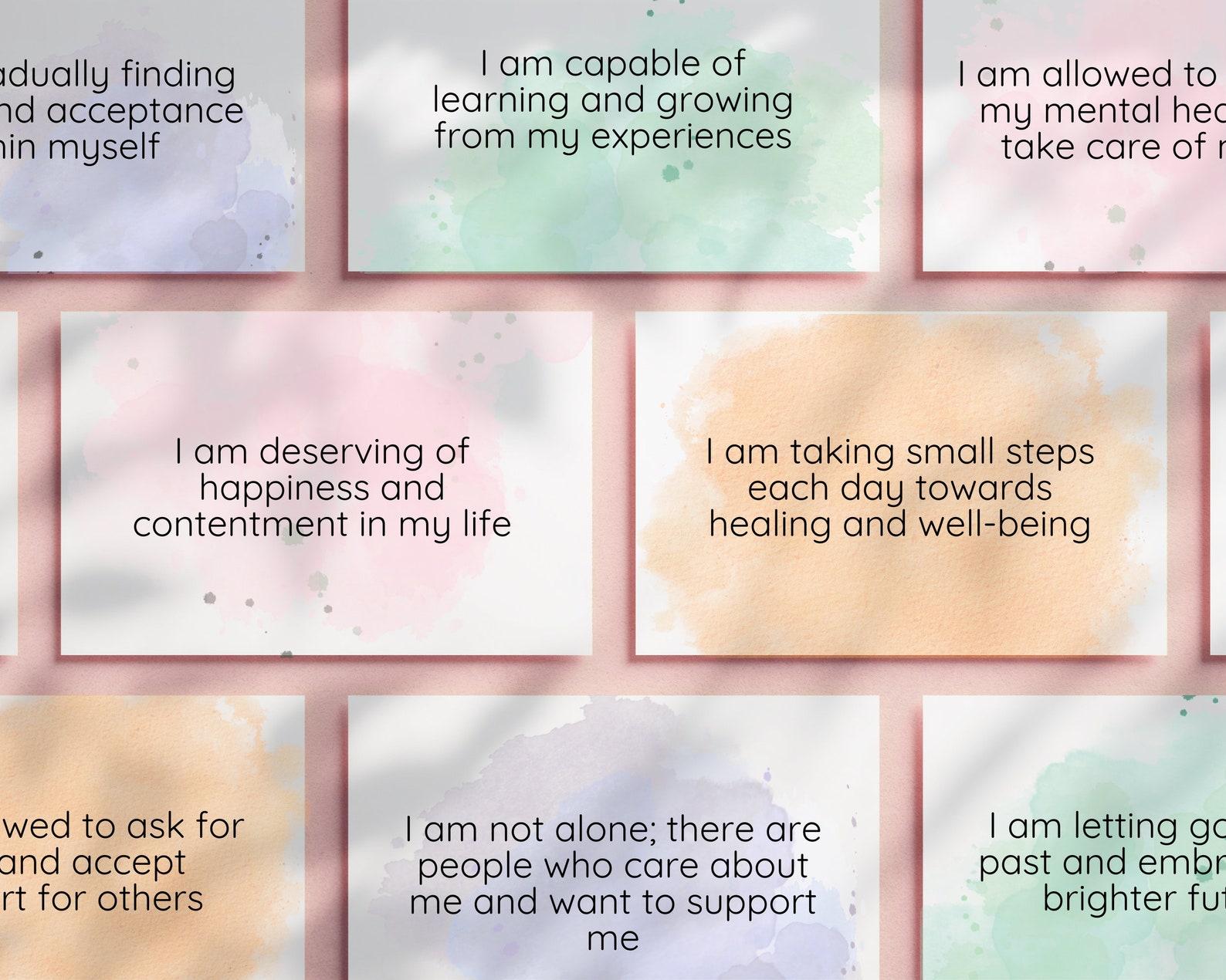 Positive Affirmation Cards for Depression| Instant Download | Print at ...