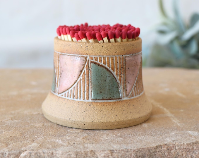Handmade Ceramic Match Striker: Wheel Thrown & Hand Painted
