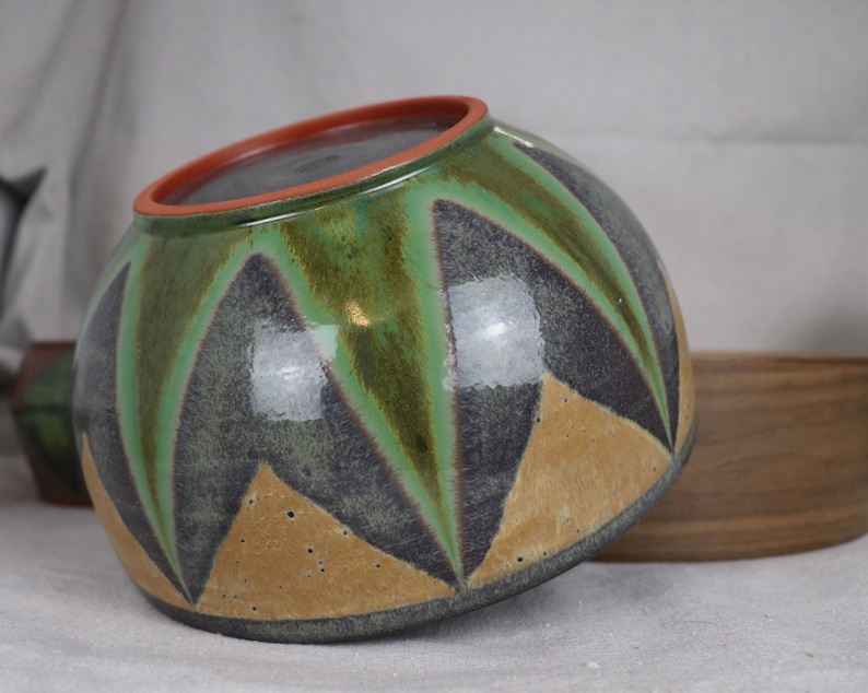 Fruit Bowl Handmade Ceramic Bowl Salad Bowl Patterned Ceramic Bowl Ceramic Tableware Pottery Dish Fruit Bowl Art Deco Bowl
