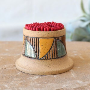 Handmade Ceramic Match Striker: Wheel Thrown Pottery with Blended Glazes