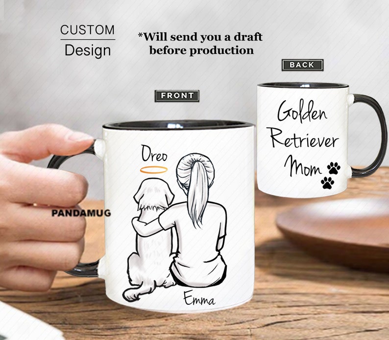 Custom Golden Retriever Mug, Golden Retriever Gift, Golden Retriever Mom Mug, Golden Retriever Dad Mug, Graduation Gift, Room Decoration image 1