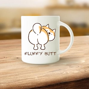 Personalized Mug, Shiba Inu Butt, Fluffy Shiba Inu Butt Mug, Shiba Inu Mug, Funny Shiba Inu Mug, Dog Mug, Funny Dog Mu