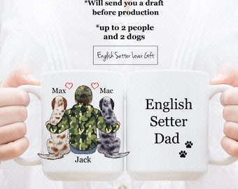 Custom English Setter Mug, Personalized Dog Lover Gift