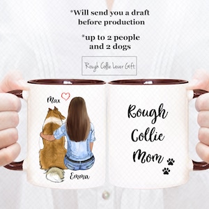 Custom Rough Collie Mug, Rough Collie Dad Mug, Rough Collie Mom Mug, Rough Collie Lover Mug, Rough Collie Lover Gift