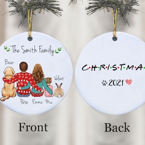 Custom Ornament Family Portrait Ornament Animal Lover Ornament Christmas Ornament Holiday Ornament Room Decoration