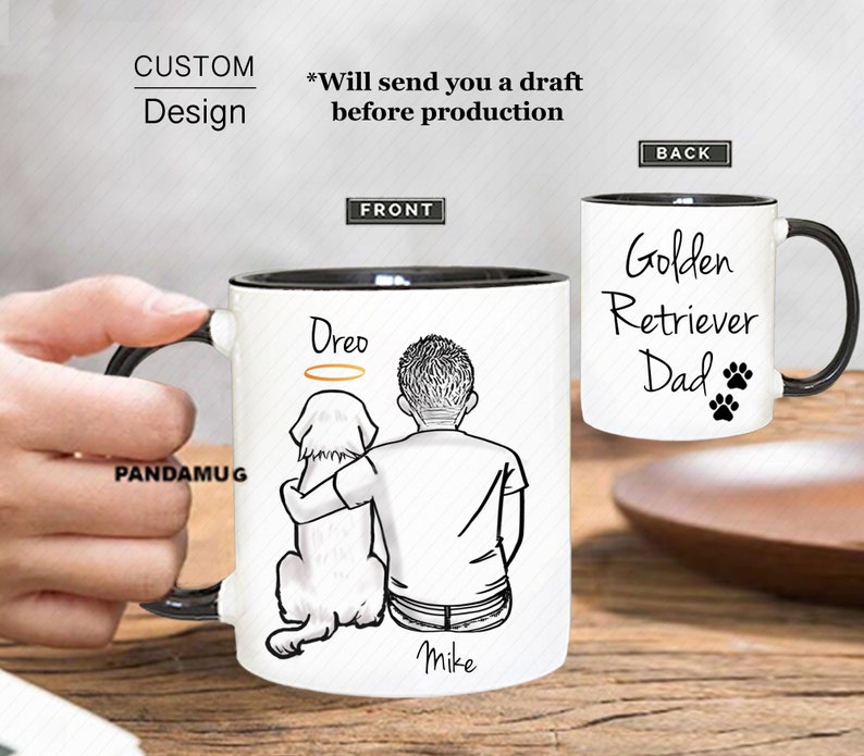 Custom Golden Retriever Mug, Golden Retriever Gift, Golden Retriever Mom Mug, Golden Retriever Dad Mug, Graduation Gift, Room Decoration image 2