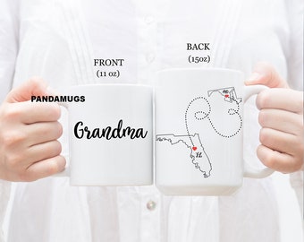 Custom Grandma Mug, Long Distance Mug, Grandma Mug, Grandpa Mug, Mimi Mug, Gift For Grandma, Gift For Grandpa, Graduation Gift