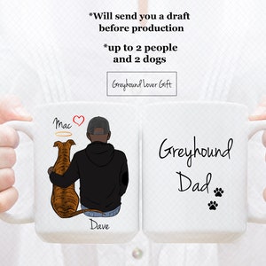 Custom Greyhound Mug, Greyhound Dad Mug, Greyhound Mom Mug, Greyhound Lover Mug, Greyhound Lover Gift, Graduation Gift, Room Decoration