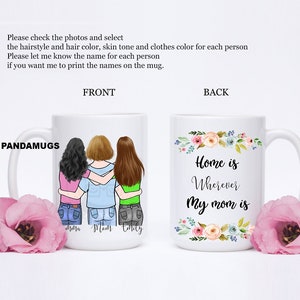 Benutzerdefinierte Mom Becher, Mutter und Tochter Becher, Familienbecher, Geschenk für Mama, Raumdekoration