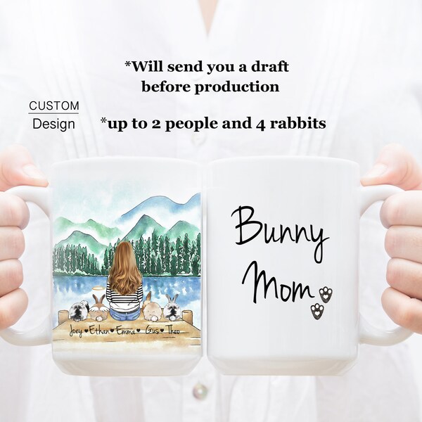 Custom Rabbit Mug, Custom Bunny Mug, Bunny Mug, Bunny Dad Mug, Bunny Mom Mug, Bunny Lover Mug, Bunny Water Bottle, Room Decoration